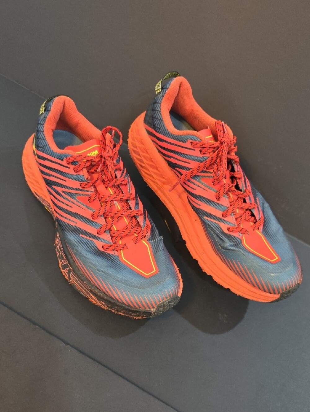 Hoka Speedgoat 4 Vibram Men's Athletic Shoes in Orange and Blue/Black Size 9.5 - Picture 3 of 10